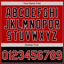 Load image into Gallery viewer, Custom Red Black-White Bomber Varsity Letterman Two Tone Zipper Jacket