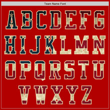 Load image into Gallery viewer, Custom Red Vintage USA Flag-Cream Bomber Varsity Letterman Two Tone Zipper Jacket