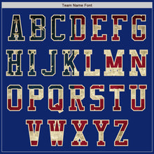 Load image into Gallery viewer, Custom Royal Vintage USA Flag Cream-Black Bomber Varsity Letterman Zipper Jacket