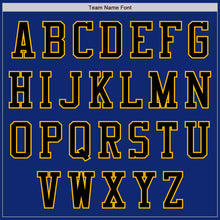 Load image into Gallery viewer, Custom Royal Black-Gold Bomber Varsity Letterman Zipper Jacket