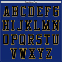 Load image into Gallery viewer, Custom Royal Black-Old Gold Bomber Varsity Letterman Zipper Jacket