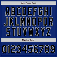 Load image into Gallery viewer, Custom Royal Black-Gray Bomber Varsity Letterman Zipper Jacket