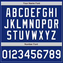 Load image into Gallery viewer, Custom Royal White Bomber Varsity Letterman Zipper Jacket