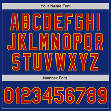 Load image into Gallery viewer, Custom Royal Red-Gold Bomber Varsity Letterman Zipper Jacket