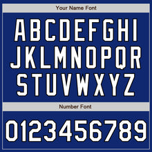 Load image into Gallery viewer, Custom Royal White-Black Bomber Varsity Letterman Zipper Jacket