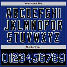 Load image into Gallery viewer, Custom Royal Black-White Bomber Varsity Letterman Two Tone Zipper Jacket