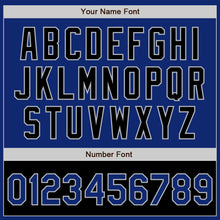 Load image into Gallery viewer, Custom Royal Black-Gray Bomber Varsity Letterman Two Tone Zipper Jacket