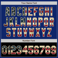 Load image into Gallery viewer, Custom Royal Vintage USA Flag Cream-Black Bomber Varsity Letterman Two Tone Zipper Jacket