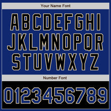 Load image into Gallery viewer, Custom Royal Black-Cream Bomber Varsity Letterman Two Tone Zipper Jacket