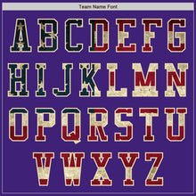 Load image into Gallery viewer, Custom Purple Vintage USA Flag Cream-Black Bomber Varsity Letterman Zipper Jacket