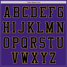 Load image into Gallery viewer, Custom Purple Black-Old Gold Bomber Varsity Letterman Zipper Jacket