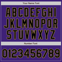 Load image into Gallery viewer, Custom Purple Black-Old Gold Bomber Varsity Letterman Zipper Jacket