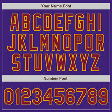 Load image into Gallery viewer, Custom Purple Crimson-Gold Bomber Varsity Letterman Zipper Jacket