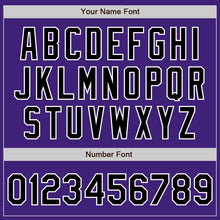 Load image into Gallery viewer, Custom Purple Black-Gray Bomber Varsity Letterman Zipper Jacket