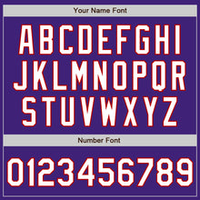 Load image into Gallery viewer, Custom Purple White-Red Bomber Varsity Letterman Zipper Jacket