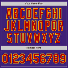 Load image into Gallery viewer, Custom Purple Red-Gold Bomber Varsity Letterman Zipper Jacket