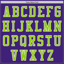Load image into Gallery viewer, Custom Purple Neon Green-White Bomber Varsity Letterman Zipper Jacket
