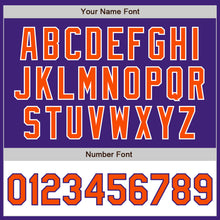 Load image into Gallery viewer, Custom Purple Orange-White Bomber Varsity Letterman Two Tone Zipper Jacket