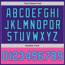 Load image into Gallery viewer, Custom Purple Sky Blue Black-Pink Bomber Varsity Letterman Two Tone Zipper Jacket