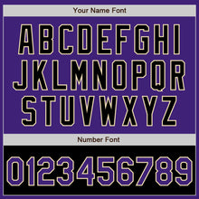 Load image into Gallery viewer, Custom Purple Black-Cream Bomber Varsity Letterman Two Tone Zipper Jacket