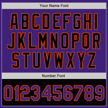 Load image into Gallery viewer, Custom Purple Black-Orange Bomber Varsity Letterman Two Tone Zipper Jacket