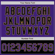 Load image into Gallery viewer, Custom Purple Black-Old Gold Bomber Varsity Letterman Two Tone Zipper Jacket