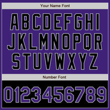 Load image into Gallery viewer, Custom Purple Black-Gray Bomber Varsity Letterman Two Tone Zipper Jacket