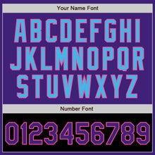 Load image into Gallery viewer, Custom Purple Sky Blue Pink-Black Bomber Varsity Letterman Two Tone Zipper Jacket