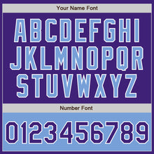 Load image into Gallery viewer, Custom Purple Light Blue-White Bomber Varsity Letterman Two Tone Zipper Jacket