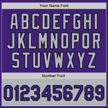 Load image into Gallery viewer, Custom Purple Gray-Black Bomber Varsity Letterman Two Tone Zipper Jacket