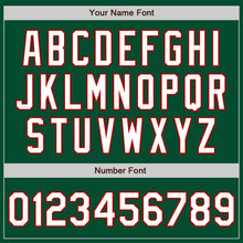 Load image into Gallery viewer, Custom Kelly Green White-Red Bomber Varsity Letterman Zipper Jacket