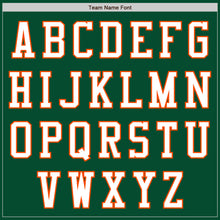 Load image into Gallery viewer, Custom Kelly Green White-Orange Bomber Varsity Letterman Zipper Jacket