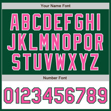 Load image into Gallery viewer, Custom Kelly Green Pink-White Bomber Varsity Letterman Two Tone Zipper Jacket