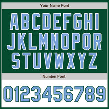 Load image into Gallery viewer, Custom Kelly Green Light Blue-White Bomber Varsity Letterman Two Tone Zipper Jacket