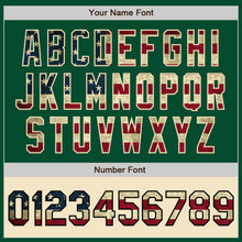 Load image into Gallery viewer, Custom Kelly Green Vintage USA Flag Cream-Black Bomber Varsity Letterman Two Tone Zipper Jacket