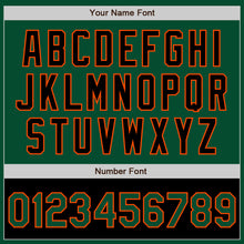 Load image into Gallery viewer, Custom Kelly Green Black-Orange Bomber Varsity Letterman Two Tone Zipper Jacket