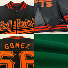 Load image into Gallery viewer, Custom Kelly Green Gray-White Bomber Varsity Letterman Two Tone Zipper Jacket