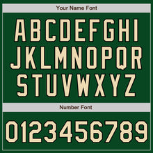 Load image into Gallery viewer, Custom Green Cream-Black Bomber Varsity Letterman Zipper Jacket