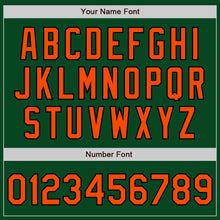 Load image into Gallery viewer, Custom Green Orange-Black Bomber Varsity Letterman Zipper Jacket