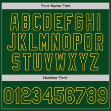 Load image into Gallery viewer, Custom Green Gold Bomber Varsity Letterman Zipper Jacket