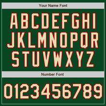 Load image into Gallery viewer, Custom Green Cream-Red Bomber Varsity Letterman Zipper Jacket