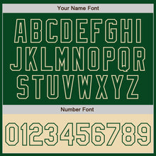 Load image into Gallery viewer, Custom Green Cream Bomber Varsity Letterman Two Tone Zipper Jacket