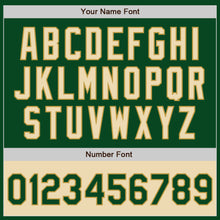 Load image into Gallery viewer, Custom Green Cream Old Gold-Black Bomber Varsity Letterman Two Tone Zipper Jacket