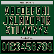 Load image into Gallery viewer, Custom Green Black-Cream Bomber Varsity Letterman Two Tone Zipper Jacket