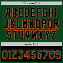 Load image into Gallery viewer, Custom Green Black-Orange Bomber Varsity Letterman Two Tone Zipper Jacket