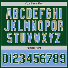 Load image into Gallery viewer, Custom Green Light Blue-Cream Bomber Varsity Letterman Two Tone Zipper Jacket