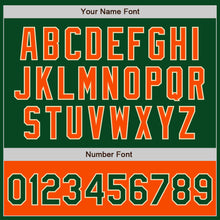 Load image into Gallery viewer, Custom Green Orange-Cream Bomber Varsity Letterman Two Tone Zipper Jacket