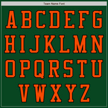 Load image into Gallery viewer, Custom Green Orange-Black Bomber Varsity Letterman Two Tone Zipper Jacket