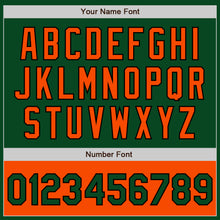 Load image into Gallery viewer, Custom Green Orange-Black Bomber Varsity Letterman Two Tone Zipper Jacket