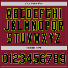 Load image into Gallery viewer, Custom Crimson Black-Neon Green Bomber Varsity Letterman Zipper Jacket